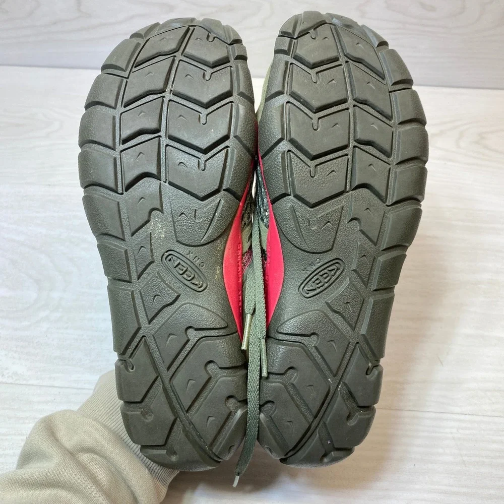 Keen Womens 9 CNX Hiking Shoes Trail Sneakers Green Pink Mesh Suede 1010192
